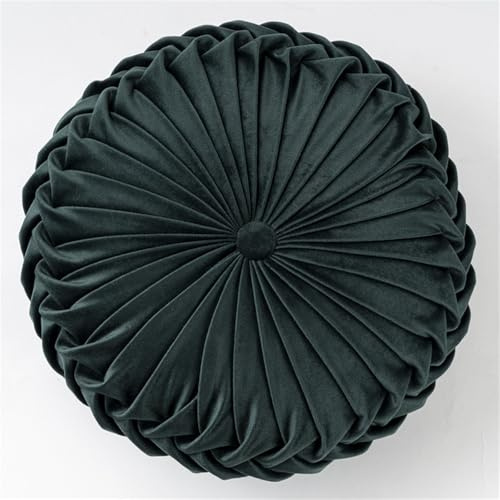 Morbuy Stuhlkissen Rund, Plüsch Weiches Stuhlkissen, Sitzkissen Rund, Waschbares Baumwolle Tatami, Steppkissen Stuhlkissen für Outdoor Indoor Office Esszimmer Garten (Grün,33cm)