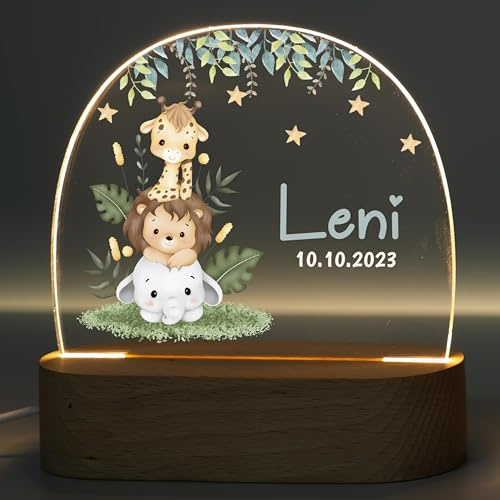 MINIHELDEN - Nachtlicht Baby mit sanftem Licht für Schlafzimmer – Personalisierte Geschenke für Kinder mit Namen – Dimmbares Nachtlicht Kinder – Baby Geschenk zur Geburt – Stilllicht mit USB-Kabel