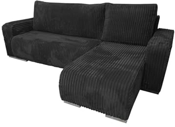 Ecksofa mit Schlaffunktion Tilia in schwarz