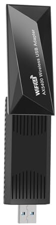 Adaptador de red inalámbrico WiFi 6E USB3.0 2.4G 5G 6G 5400Mbps Conductor Libre Triple Canal Triple Adaptador USB de alta velocidad USB con cifrado múltiple Surf Surfing Estable más rápido Negro