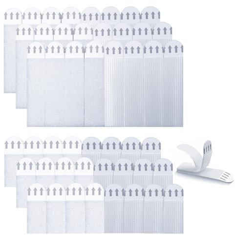 24 Paia (48 Strisce) Strisce per Appendere Quadri, Strisce Adesive con Gancio Resistente all'Acqua, Senza Danni, per Montaggio su Cornice Foto da Appendere a Parete (S/L 2 Dimensioni)