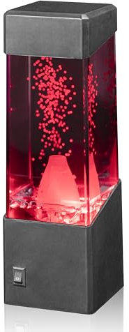 YAKii Lampe à lave volcan, alimentation USB, design silencieux, décoration de chambre, bureau, éclairage d'ambiance relaxant, anniversaire unique pour garçons et filles