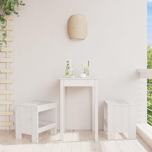 Xichuzi Gartenhocker 2 STK. Weiß 40x36x45 cm Massivholz Kiefer, Balkon Hocker, Fusshocker Garten, Hocker Garten, Fußhocker Für Sessel, Gartenmöbel Hocker 825339