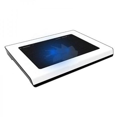 Refroidisseur Portable - Refroidisseur avec Support pour Ordinateurs Portables jusqu'à 14, 2 Ventilateurs LED Blancs, Design léger, matériau Durable