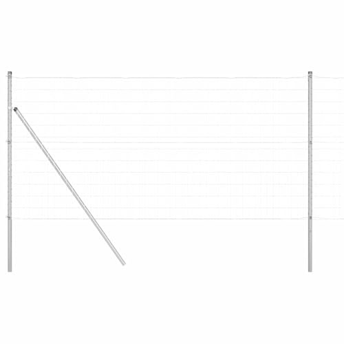vidaXL Stängsel med stolpe Silver 1 x 10 m Stål och PVC, Trädgårds- och terrassstaket, moderna utomhuspaneler, hållbart skydd, stiligt avskildhet, praktisk set