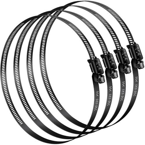 Jeboler Schlauchschellen 141‑165mm Außendurchmesser für Rohre 4Stk Schwarz | Große Edelstahl Sschlauchschellen Schlauchklemme Rohrschelle Sortiment Schlauchbinder für Zuhause, Garten, Pools und Geräte