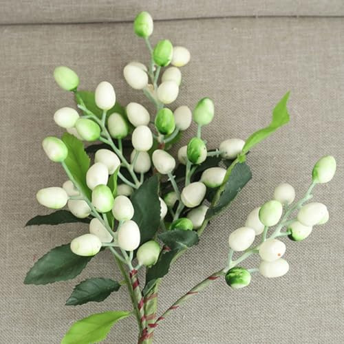 LIJUCAI Bouquet autunnale di fiori artificiali da 39 cm, decorazione per la casa e per matrimoni, rosso scuro, fai da te, regalo, accessorio fotografico (bianco e rosa)
