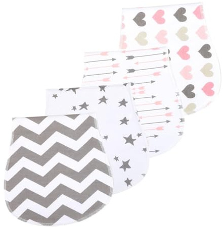 ERINGOGO 4 piezas Toallas de Algodón para Niña Paños Absorbentes para Sudor Suaves y Reutilizables Toallas de Lactancia y Soporte para Espalda Infantil