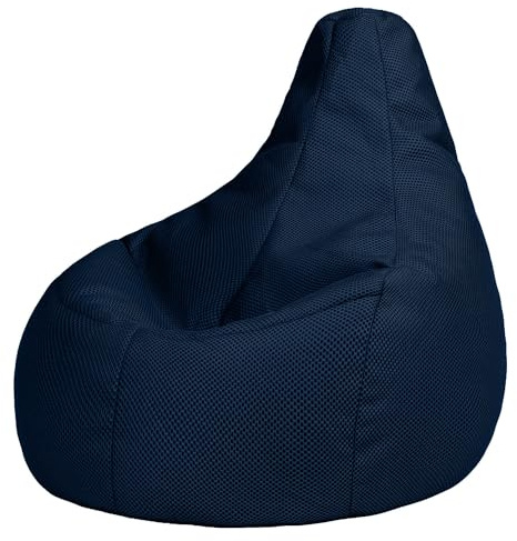 Icon Performance Mesh Pouf XXL Gaming, Pouf Poire avec Remplissage, Fauteuil Gaming, Fauteuil Chambre, Decoration Chambre, Salon, Bleu Marine