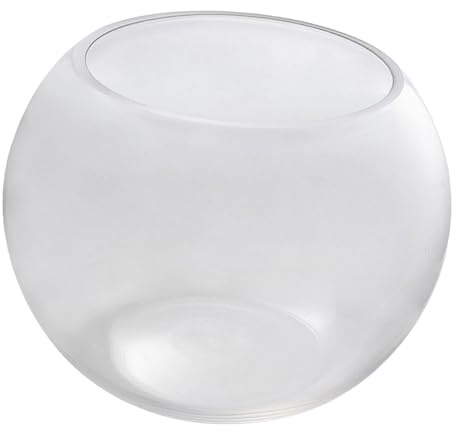 TOYANDONA Kleines Rundes Glas-Aquarium Für Schreibtisch Durchsichtiges Fischglas Für Kleine Fische Kippsicheres Design Für Wohnzimmer Und Büros