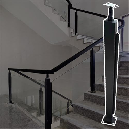 Postes de barandilla de vidrio negro, plateado, paneles de acero inoxidable resistentes al viento para balcones y terrazas, 100 cm de altura, y elegantes balaustradas de vidrio para exteriores