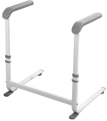 GarveeLife Aufstehhilfe Sofa – 6 Höhenverstellbare Stehhilfe mit Polstergriff für Senioren, Mobiler Haltegriff für Couch und Sessel, rutschfeste Transferhilfe, 62x49.5x67.8~80.3cm, Grau