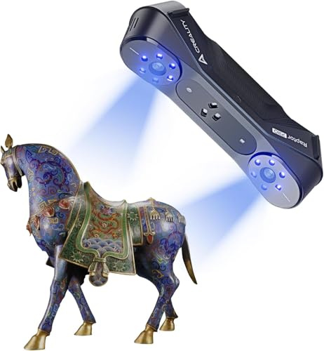 Creality 3D-Scanner CR-Scan Raptor Pro für 3D-Druck, 60fps Hochgeschwindigkeit & 5 mm bis 4 m Objekte, 22+7 blaue Laser & NIR-Handscanner, 0,02 mm Genauigkeit, 24-Bit Vollfarbscan für Windows/macOS