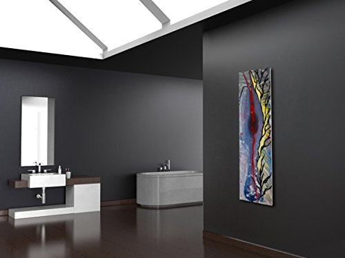 Wandheizung Vernissage Design 20: red river, 180 x 47 cm, 1118 Watt, Acryl für Wohnraum und Bad (handgemaltes Unikat, Wandbild als Wohnraum-Heizkörper, Badheizkörper Mittelanschluss)