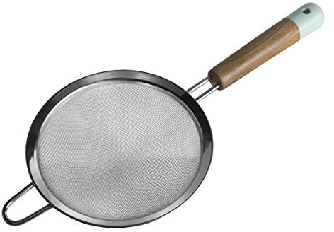 Jamie Oliver Sieb JB3330 feinmaschiges Küchensieb aus Edelstahl mit Akazienholzgriff. Ø 14 cm.