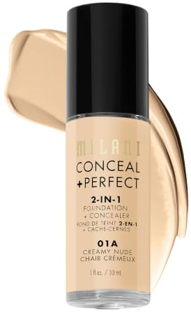 Milani Conceal + Perfect 2-in-1 Foundation + Concealer 01A-Creamy Nude