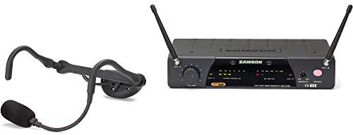 SAMSON Airline 77 Fitness Headset E2 – True-Diversity UHF Funkmikrofon für Fitness-Instruktoren, schweißresistenter Kondensatormikrofon-Sender, bis 90 m Reichweite, XLR/6,3 mm-Ausgang