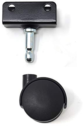 Design61 Universal Möbelrollen mit U-Aufnahme 19mm Lenkrollen Laufrollen Rollen Plattenschuhe mit Stift 4 Stück Schwarz