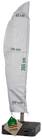 Mehr Garten Premium Protect Sonnenschirm Schutzhülle, 265x40/70/50 cm | Sonnenschirmhülle für gebogene Ampelschirme bis Ø 350 cm - wasserdicht & UV-beständig – 2-lagiges Polyestergewebe