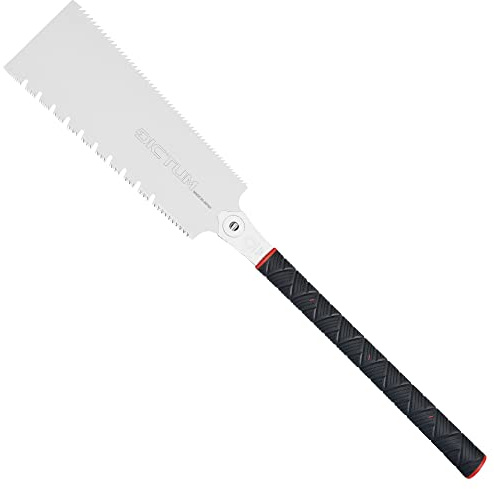 DICTUM Japansäge Ryoba Arashi 270 mm – Original Zugsäge für Bau- & Nassholz | Profi Saw mit Trapez- / Dreiecksverzahnung, Spanlücken & Power Grip | Präzise Handsäge & Holzsäge