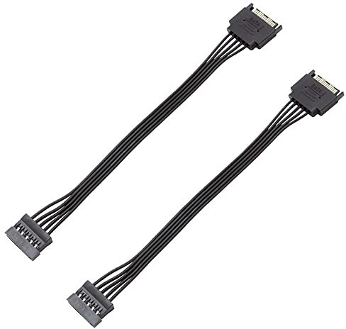 Lot de 2 câbles d'alimentation SATA 15 broches mâle vers SATA femelle 32 cm