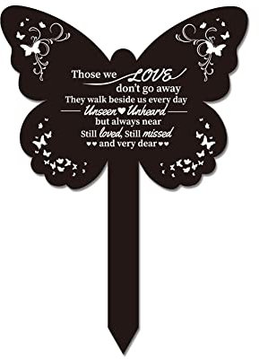 GLOBLELAND Memorial Remembrance Plaque Stake Acrylic Plaque Memorial Commemoratory Sign Garden Remembrance Decoration Those We Love Do Not Go Away
