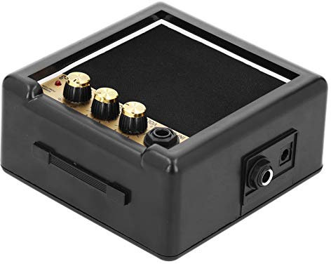Fydun Portable Mini Guitar Amplifier, 3W, Black, Solid State, 6.35mm Jack, 3.5mm Jack, Guitar, Bass