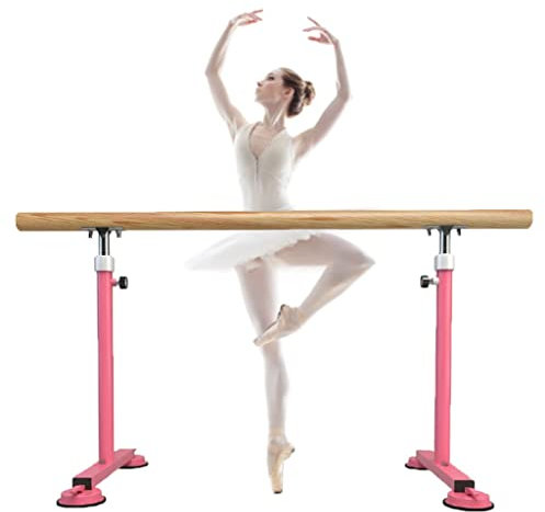 Ballettstange Höhenverstellbare Ballettstange for Erwachsene und Kinder, Mobile Verlängerungsstange mit Saugnapf, kann EIN Gewicht von 300 kg tragen (Color : Pink, Size : 1M/3.3FT)
