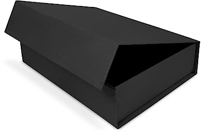 Verpackungswelt Geschenk-Box mit Deckel | 16 x 12 x 4 cm | Geschenk-Karton mit Magnet-Verschluss | Perfekt für Geburtstag, Hochzeit, Weihnachten, Geburt | Geschenk-Verpackung in Schwarz Matt
