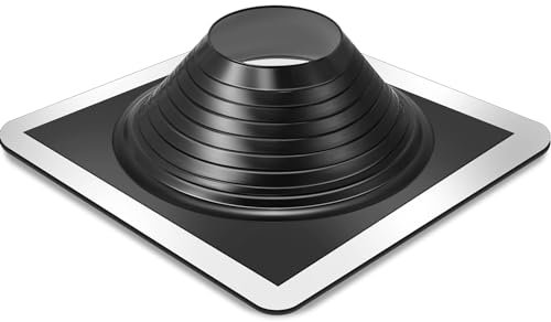 Yaocom OD Pipe Size 6 3/4 to 15, Square Base Size 19.5'' x 19.5'', Black EPDM Pipe Boot Flexible Pipe Flashing Boot Waterproofing Metal Roofing Roof Flashing Roof Jack for Chimney Stove