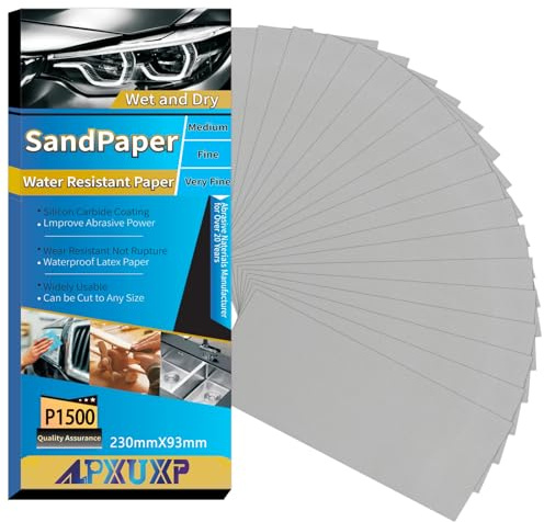 Papel De Lija, 30 Pieza 1500 Grano,Papel de lija húmedo y seco, Para La Industria Automotriz de Lijar, molienda de metales，Muebles de Madera de Acabado