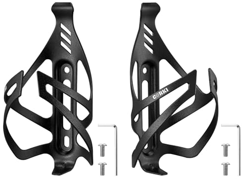 Corki Cycles Fahrrad Flaschenhalter aus Aluminium- Leicht Universal Fahrrad Getränkehalter für Rennrad, MTB, Gravel Bike und E-Bike, Schwarz, 2Pack Set