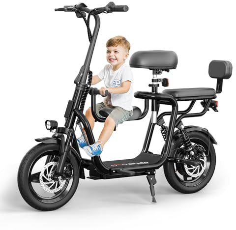 Electric Scooter with Seat for Adult, 36V/48V Electric Scooter with 500W/750W Peak Power Motor, 20 Mile Range, 17.4mph/18.75mph, Dual Brakes, 14 Tires, e Scooters with Seat