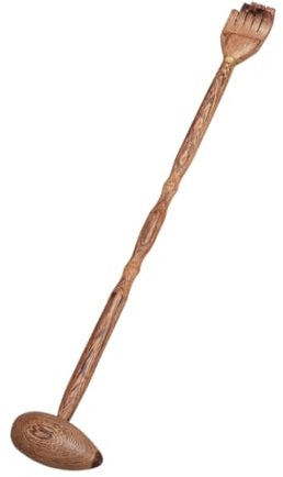 Holz Massagehammer mit Zwei Enden Braun für Fitness und Gesundheit | Rückenkratzer und Massagerolle, Holz Ausführung, für Hände und Füße Zufälliger Stil