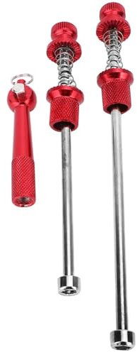 Fahrrad-Schnellspanner, Fahrradspieße, Fahrradspieße, Schnellspanner, sechseckiges Schloss, langsames Entriegeln, Mountainbike, Rennrad, Legierungsschaft, Radsatz, Hebel (Farbe: Rot)