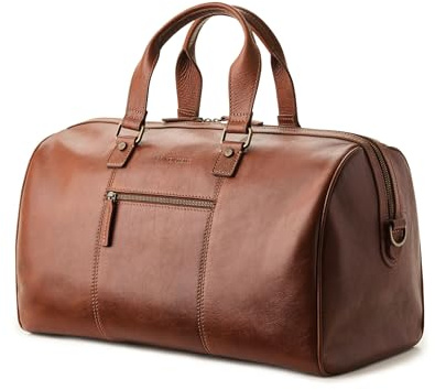 DRAKENSBERG Leder Weekender 'Romeo' (48cm) kleine Elegante Reisetasche, Damen, Herren, zulässiges Handgepäck | 35L, Kastanien-Braun, DR00500