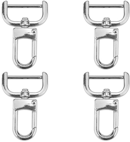 FERCAISH Karabinerhaken mit Drehgelenk Metall Karabiner Schnallen Taschenkarabiner Dreh Snap Kreis Karabiner für Handtaschen Schlüsselanhänger Schmuck DIY Zubehör (Silber)