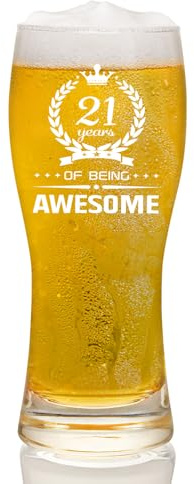 Joymaking Personalised Beer Glass for Men - 21st Birthday Gift Ideas and Decorations, Pint Glass 15oz