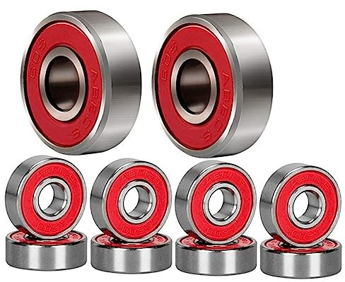 KOMBIUDA Skateboard-radlager 20 Stück 9 608 2 Versiegelte Rollschuh-kugellager Rotes Geräuschdesign