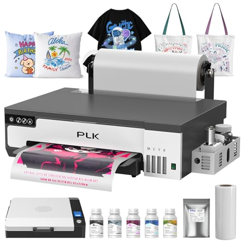 Impresora PLK DTF A3 con cabezal de impresión XP600 y alimentación de rollo, velocidad de impresión doble, DTF mejorada L8058 con sistema de agitación de tinta blanca, 100% de transferencia para