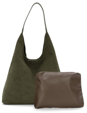 EVEOUT Borse Tote Pelle Scamosciata da Donna Borse a spalla Velluto Borse Hobo Colore Solido Borse a tracolla per Lavoro Università Vacanza