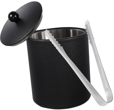OKUMEYR Elegant Modern Wine Bucket Bucket with Tong Beverage Ice Bucket Wine Bottle Holder Party Accessory Black Multi Functional Ice Bucket