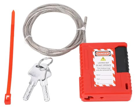 Natudeco Lockout-Tagout-Kabelschloss, Edelstahl-Lockout-Tagout-Sicherheitsvorhängeschloss, 1 m, verstellbar, tragbares Lockout-Gerät für industrielle chemische Energie