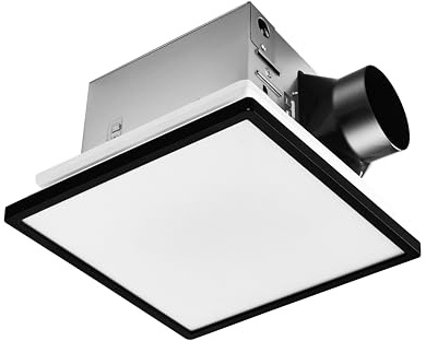 Tech Drive Bathroom Extractor Fan with Light, 110CFM 1.2Sone, Bathroom Fan Super Quiet, 3CCT LED Light Adjustable 1000lm, 3000K/4000K