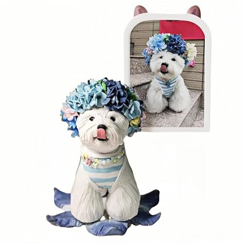 hadefa Individuelle Haustier-Wackelkopf-Figur, personalisierbar, für Hunde und Katzen, handgefertigt, Gedenkgeschenk für Haustier-Enthusiasten