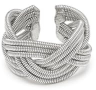 VLNET Vestopazzo anello a fascia aperto placcato argento.Lavorazione artigianale.Nickel tested. Modello treccia, molla e torchion. (molla)