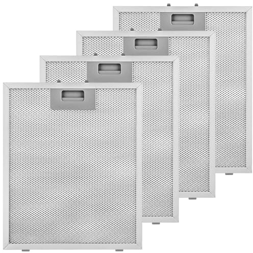 LDXDRU 4 Pack Cooker Hood Filter, 300 x 240 x 9mm Hood Vent Filter, 5-Layer Aluminium Mesh Metal Grease Filter Extractor Fan Filters for Many of Hoods