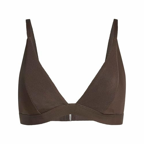 adidas Kobiety ICONISEA RIBBED PADDED TRIANGLE BIKINI TOP, Aurora Coffee, 30