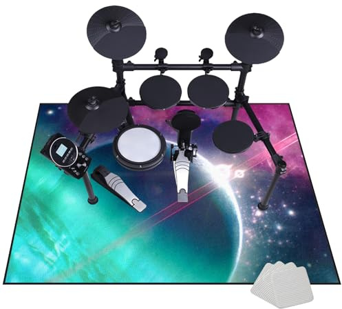 JaevKwzy Elektrisches Schlagzeug Teppich, Professionelles Schallschutz Trommelmatte, Schlagzeugteppich, Drum Teppich, Music Carpet Innen und Außen, Trommelteppich für Studio, Wohnung 180 x 140 cm