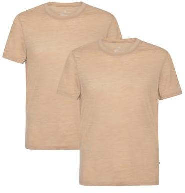 DANISH ENDURANCE 100% Merino T-Shirt Herren, Geruchshemmend, 1er & 2er Pack | Merino T-Shirt, Leicht, Atmungsaktiv & Geruchshemmend, für Alltag, Freizeit, Reisen & Büro